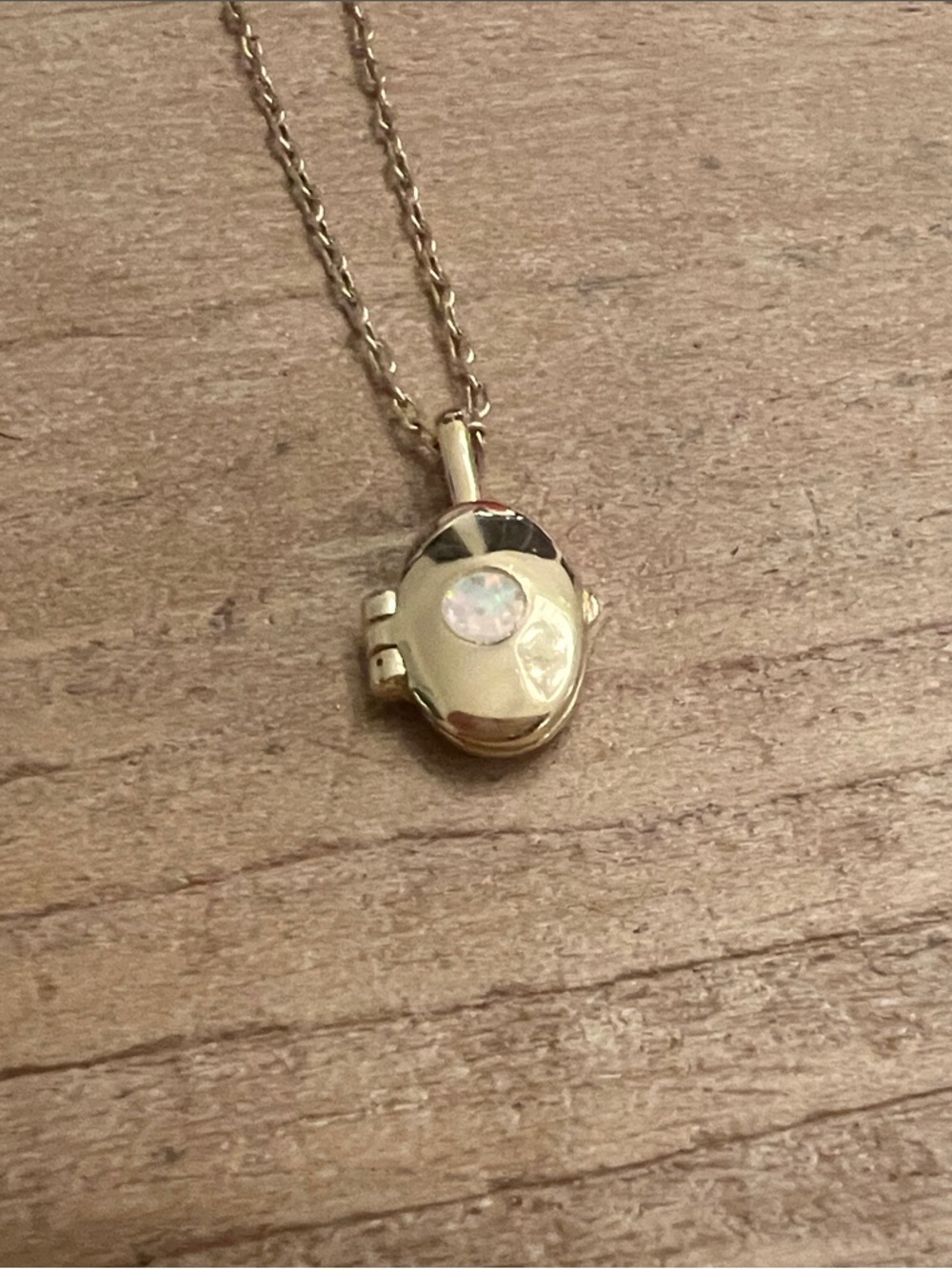 Gorjana Gold Plated Simulated Opal Oval Locket Pendant Necklace